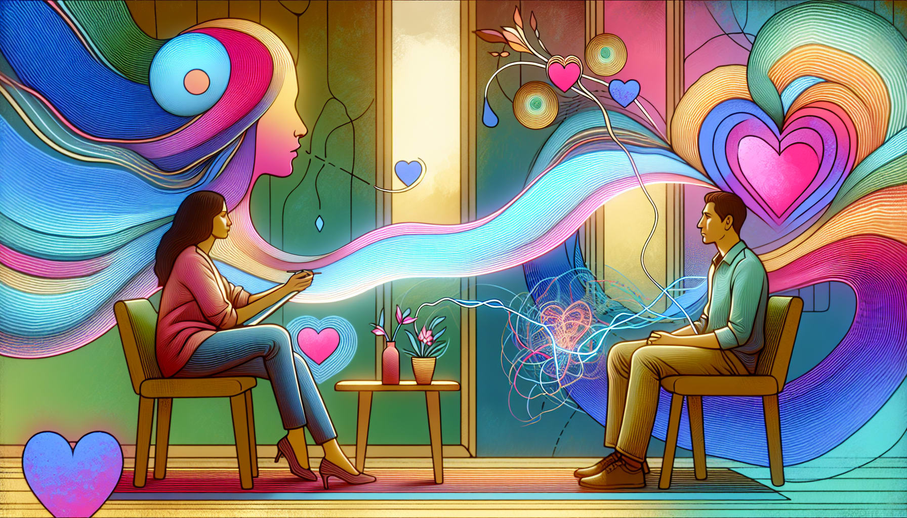An illustration showing the EMDR therapy process and its connection to overcoming limerence.