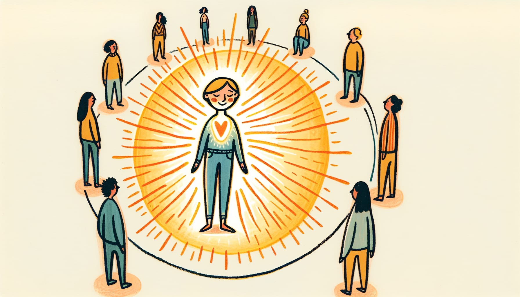 Whimsical drawing depicting the importance of building healthy boundaries in relationships