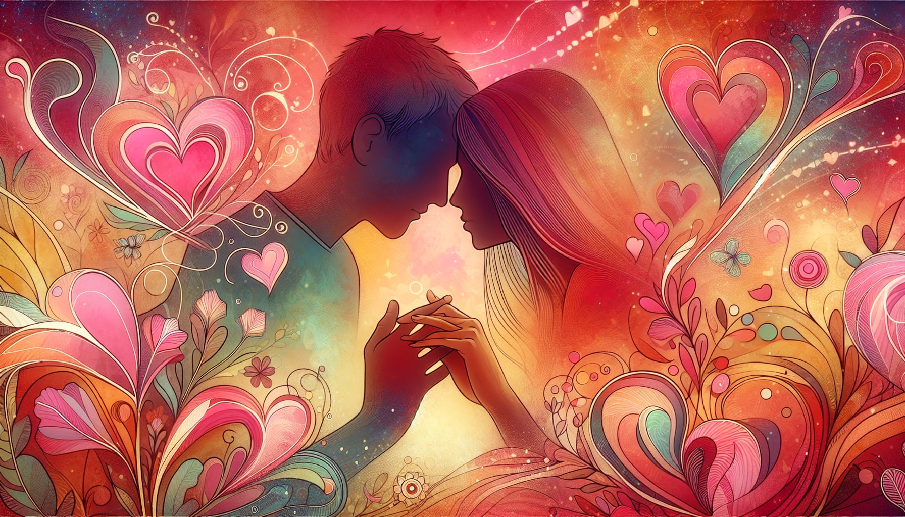 An illustration representing emotional and physical intimacy in a marriage, showcasing the signs of a strong marriage.