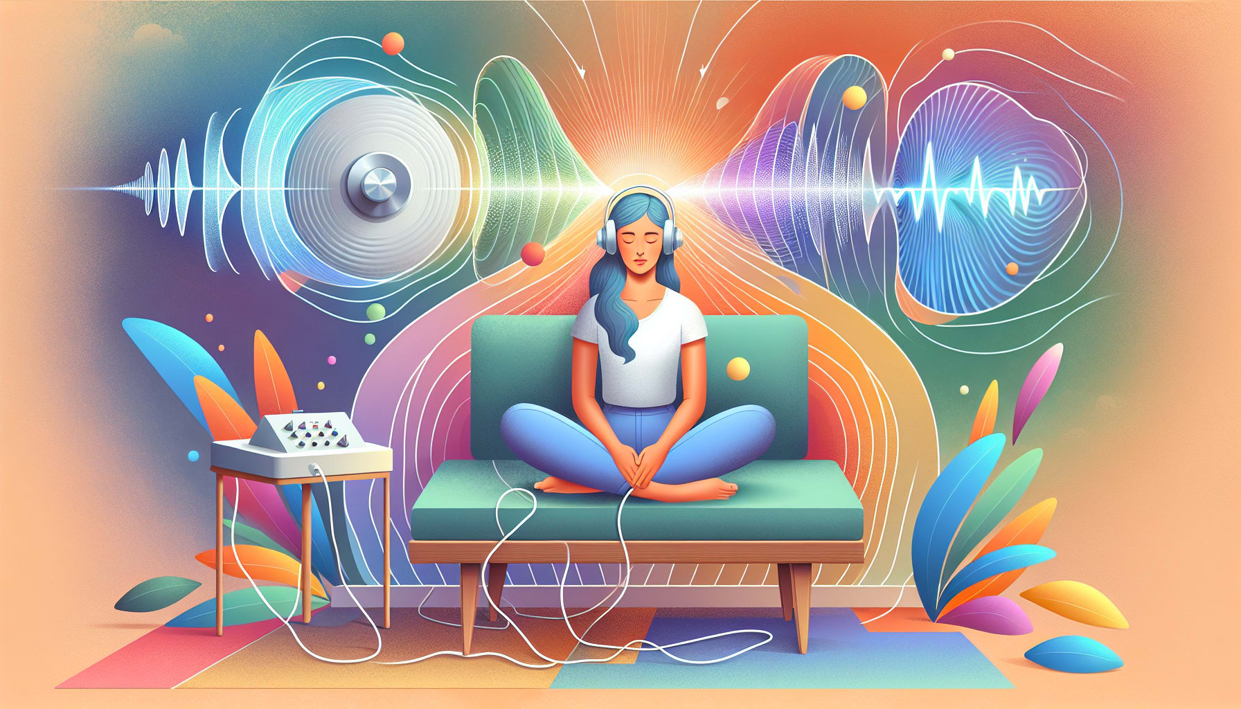 An illustration demonstrating bilateral stimulation techniques used in EMDR therapy.