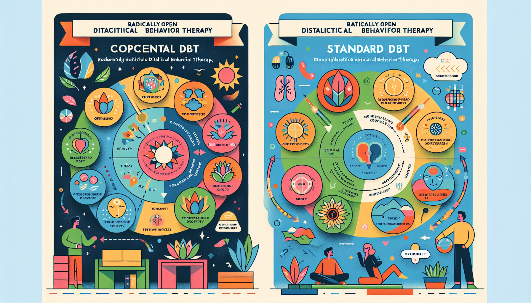 An infographic illustrating the differences between RO DBT and standard DBT.