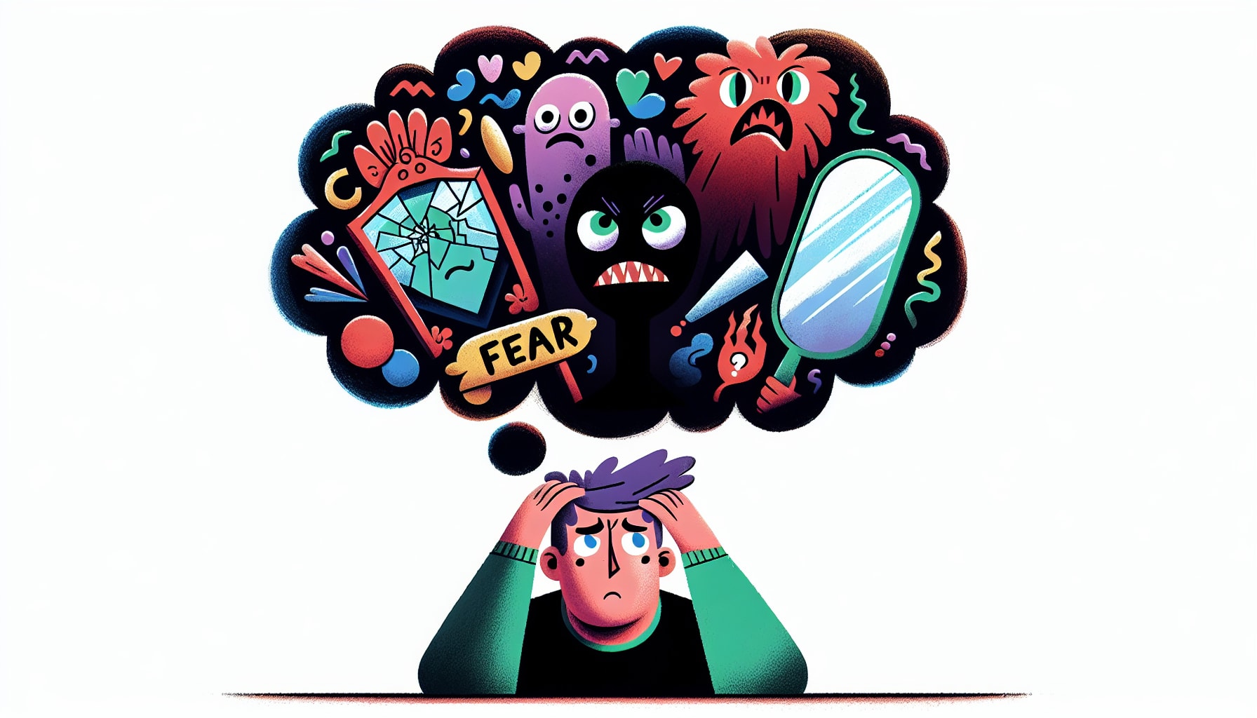 An illustration highlighting common causes of self-sabotage in relationships.