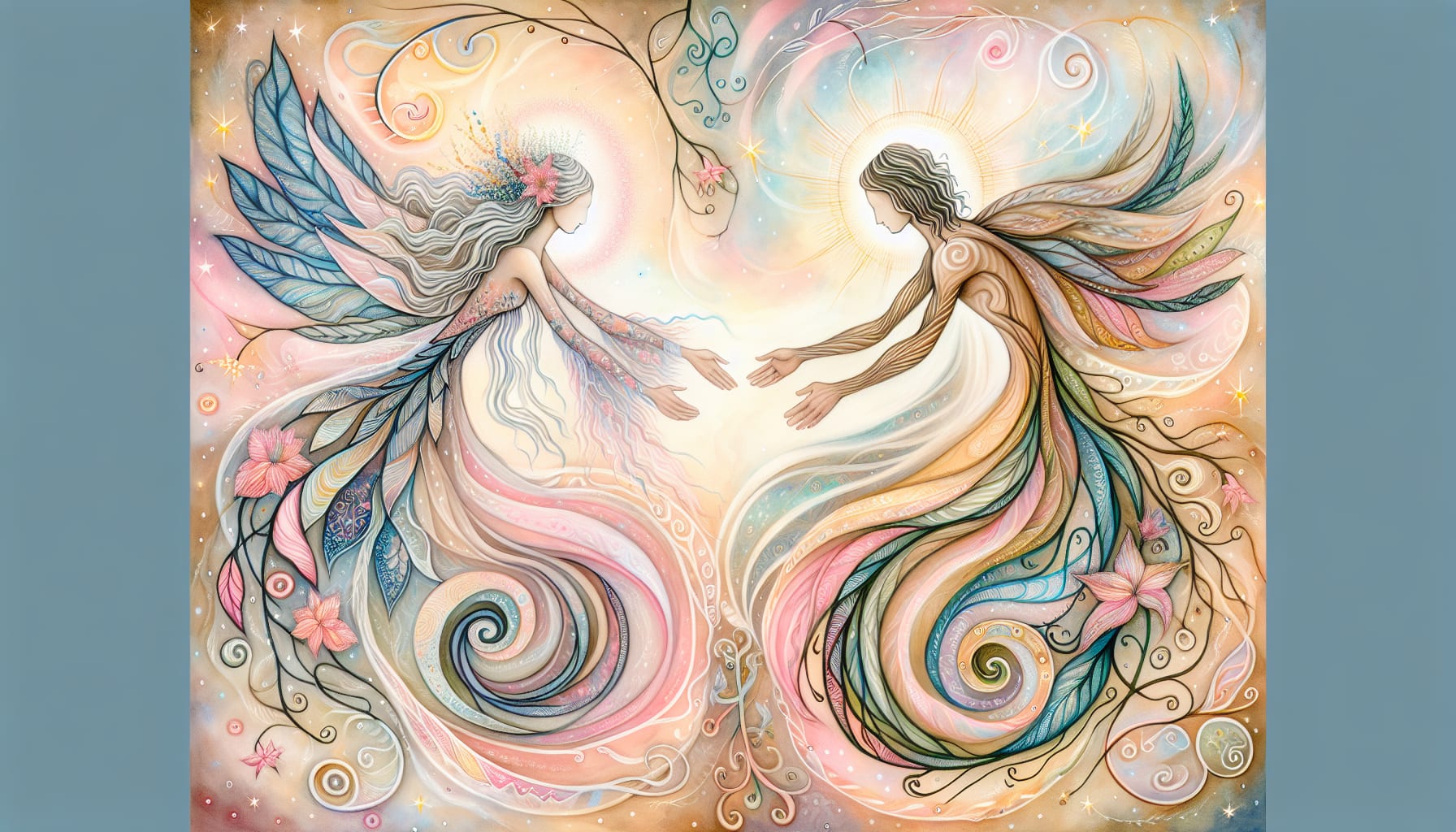 An illustration reflecting the impact of the divine feminine on relationships.