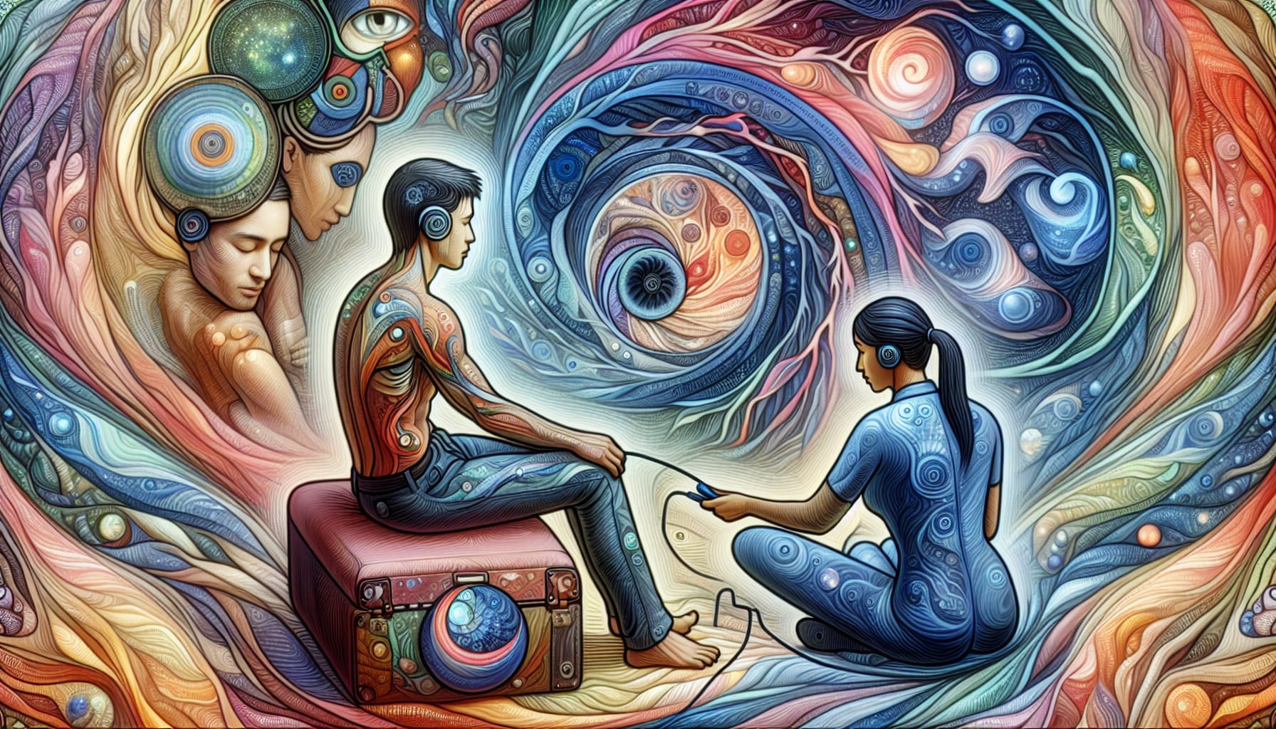 Illustration of common experiences during bilateral stimulation EMDR session in San Francisco with EMDR therapist
