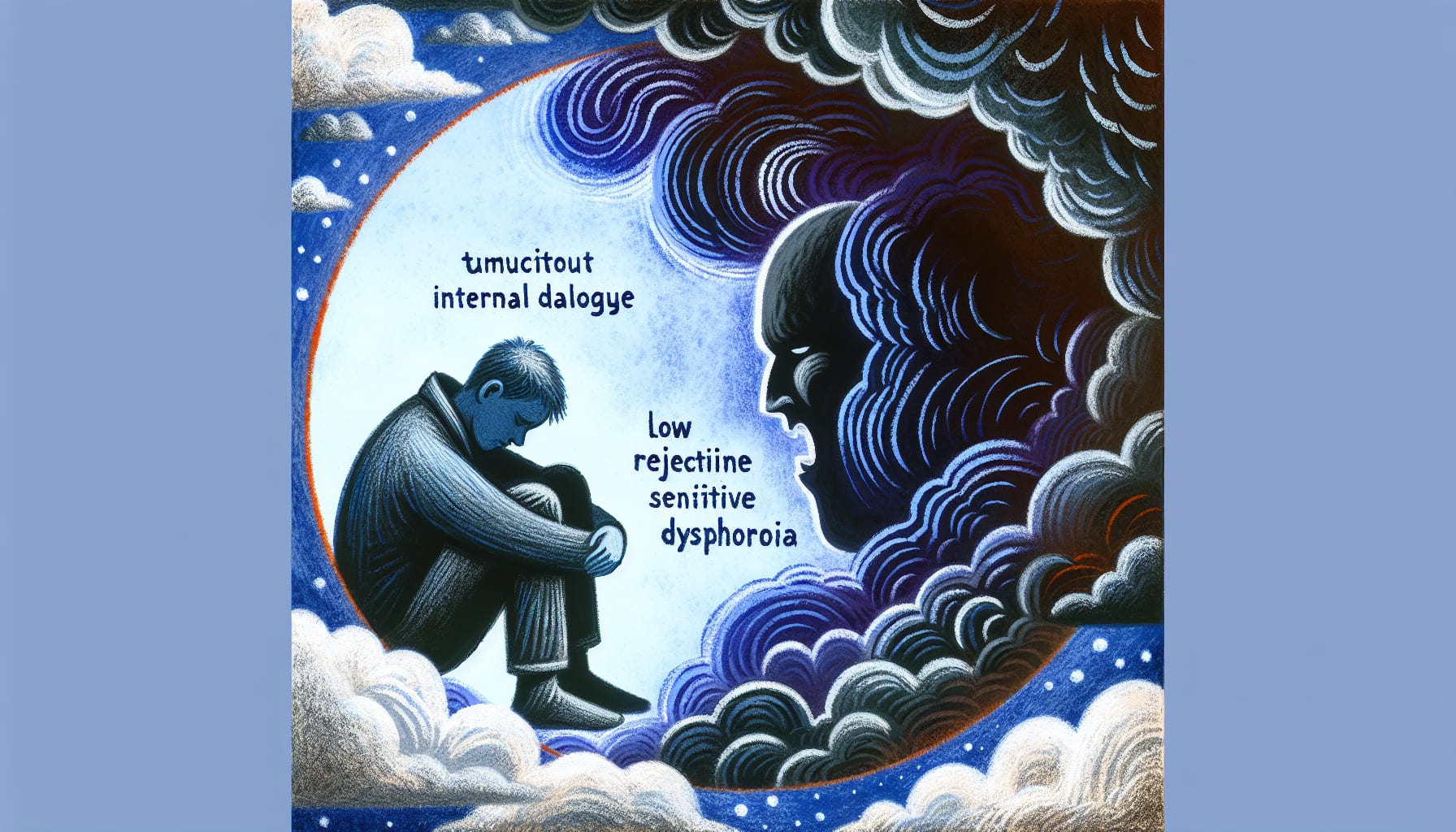 Illustration of a person experiencing negative self-talk