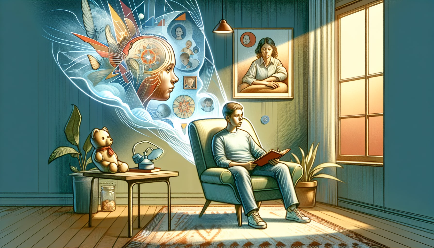 Illustration of a person in psychodynamic therapy session