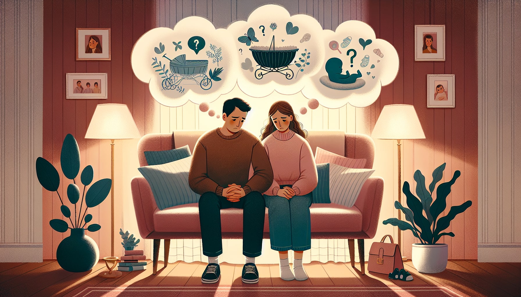 An illustration representing the emotional impact of infertility on marriage.