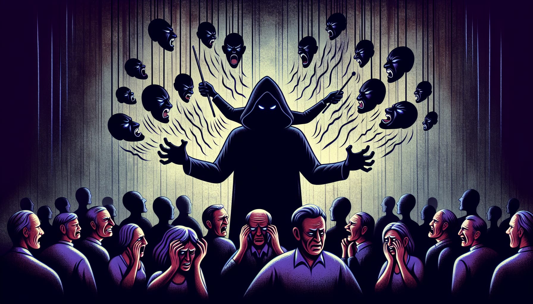 Illustration of a person causing conflict and drama