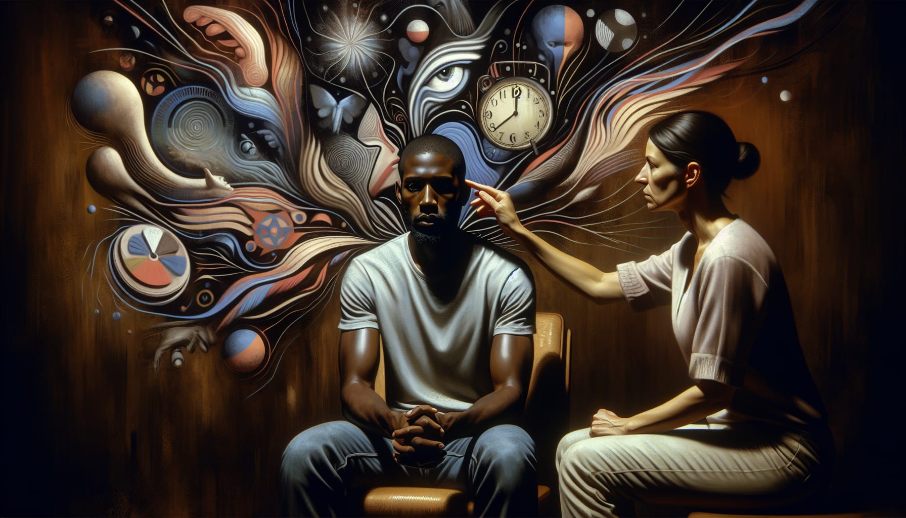 Person experiencing anxiety during EMDR session
