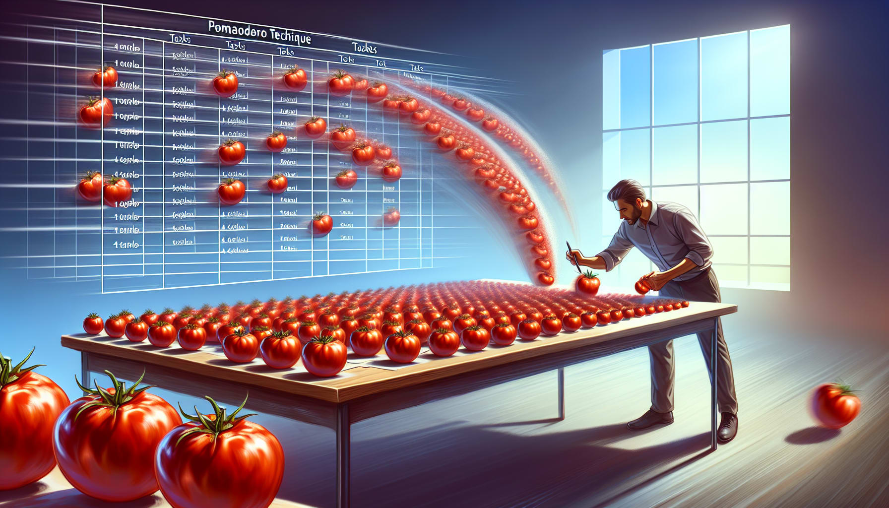 Illustration of breaking down complex projects with pomodoro technique