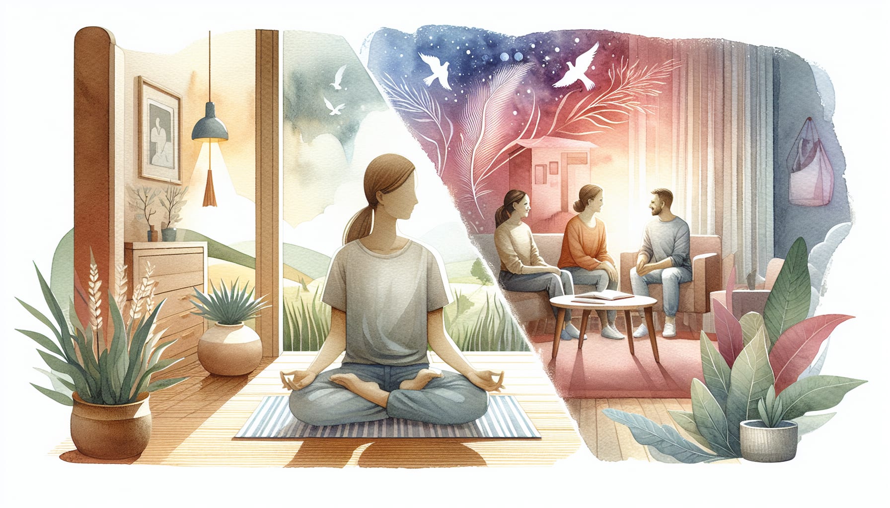 An illustration depicting the long-term management of phobia symptoms.