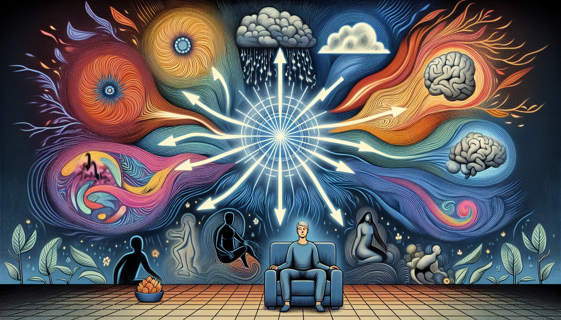 An educational illustration explaining the concept of EMDR therapy.
