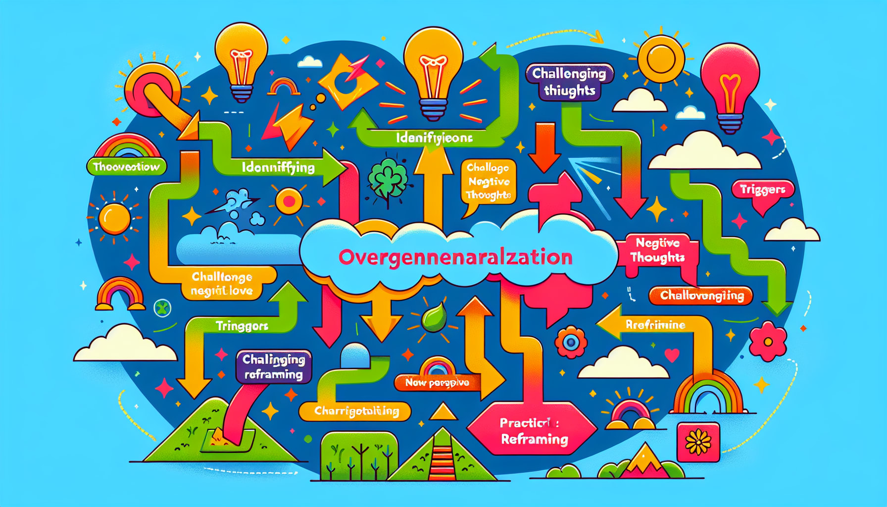 Strategies to manage overgeneralization through cognitive behavioral therapy.