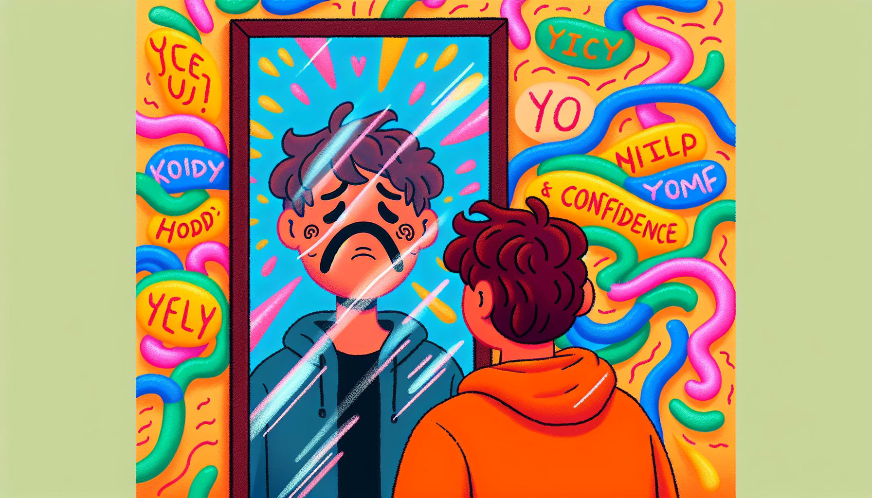 An illustration symbolizing low self-esteem and self-worth.