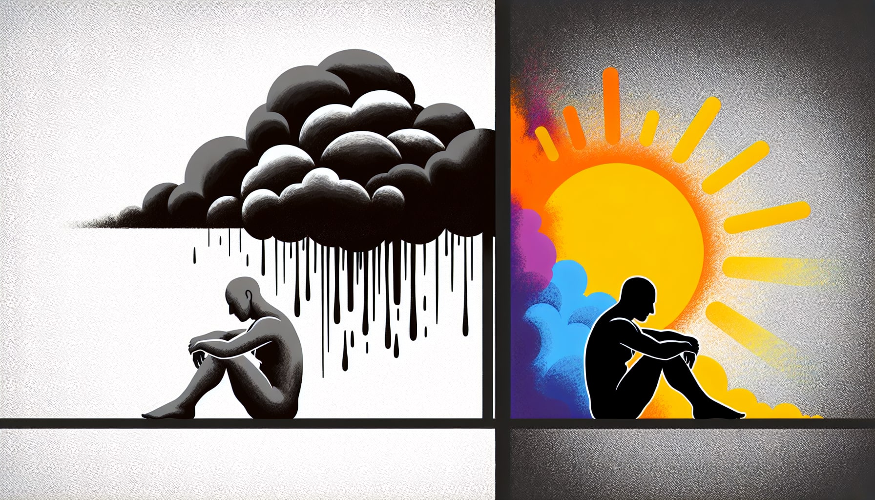 Illustration of a person transitioning from inaction to action, representing behavioral activation in CBT