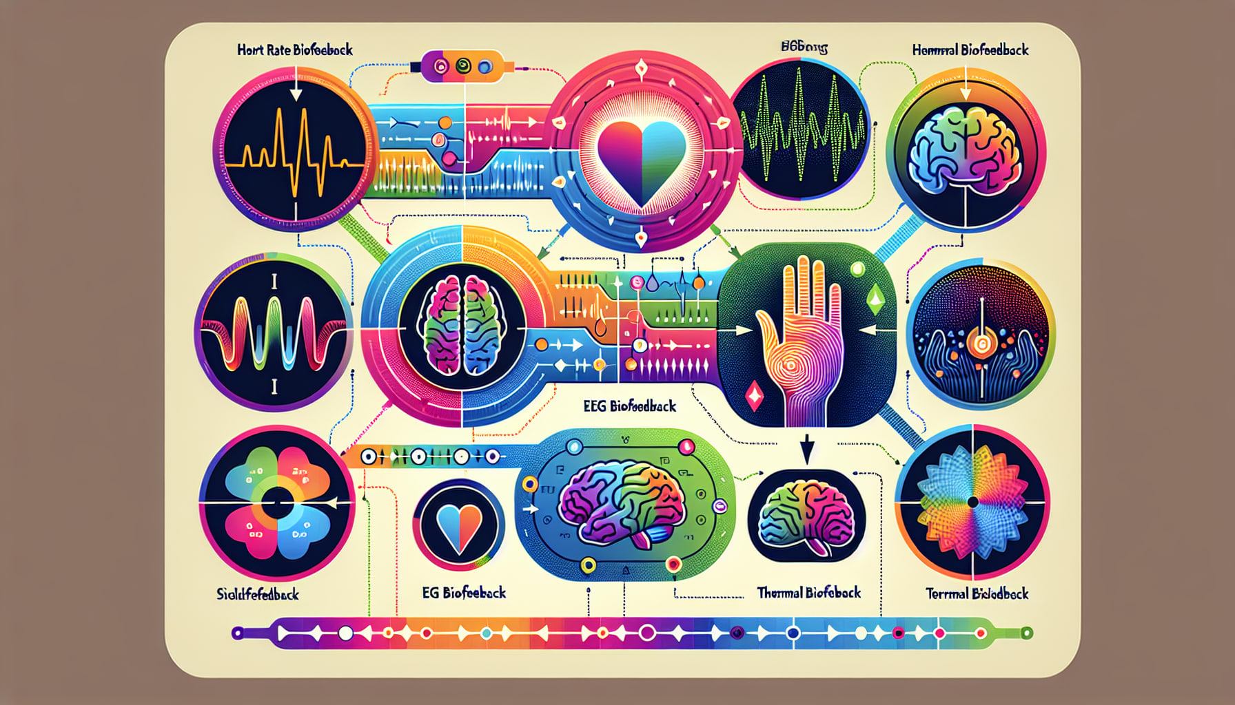 A diagram illustrating types of biofeedback techniques.