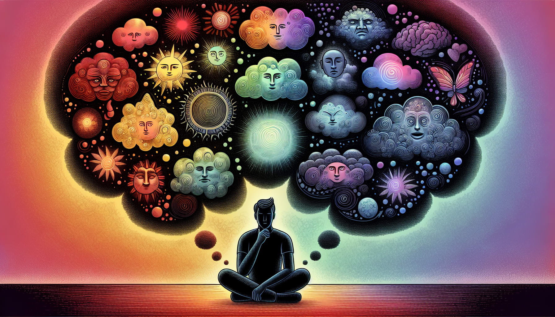 An illustration of cognitive restructuring techniques used in therapy.