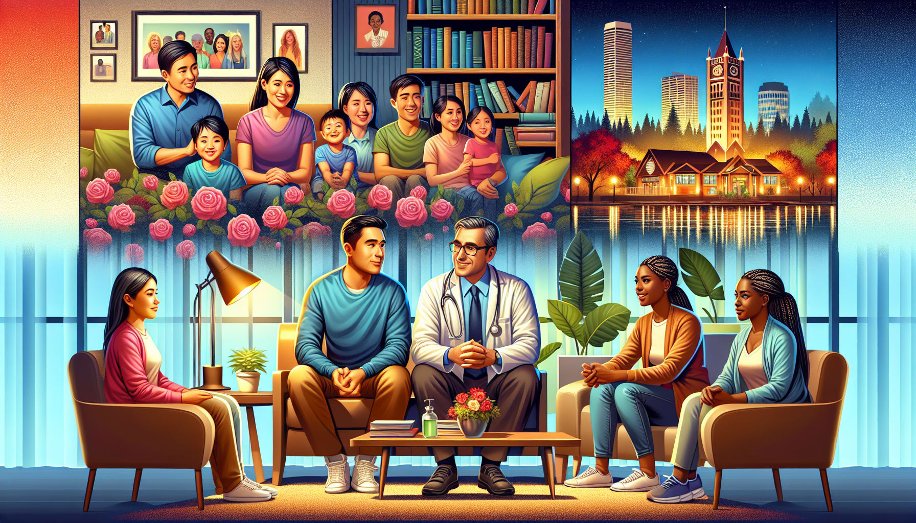 An illustration depicting various types of counselors and therapists available in Roseville.