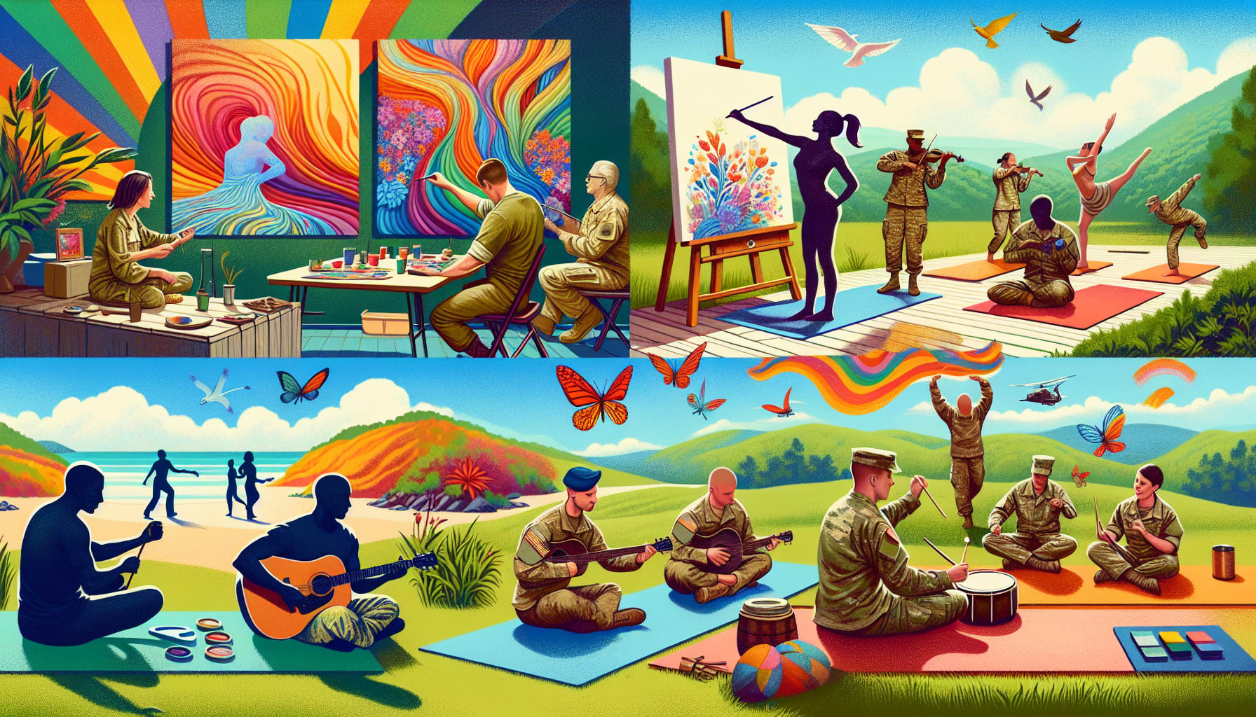 Integrative therapies promoting holistic health for military personnel.