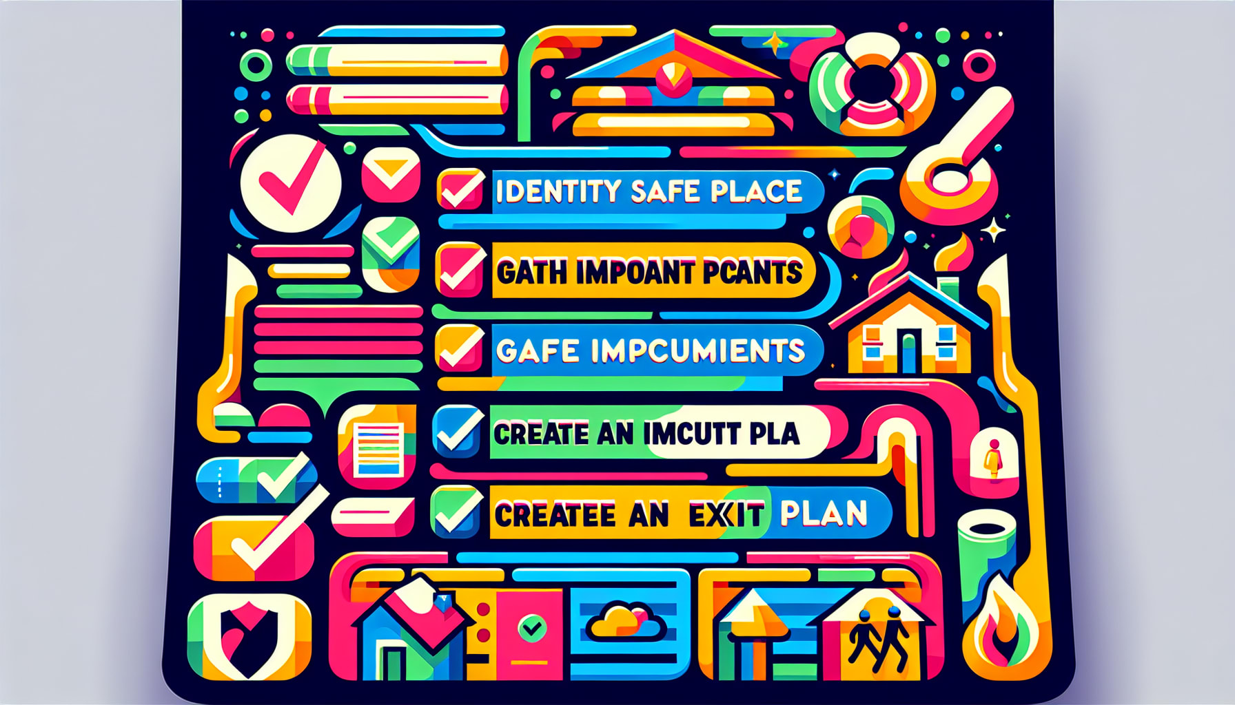 An illustration of a safety plan for individuals in abusive situations.