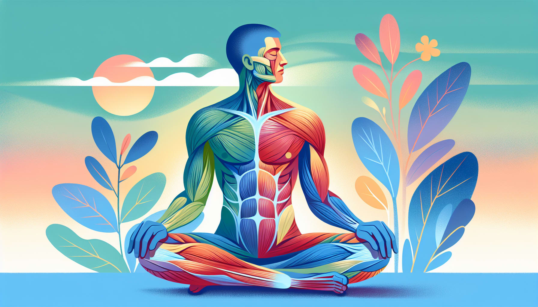 An illustration showing the concept of progressive muscle relaxation.