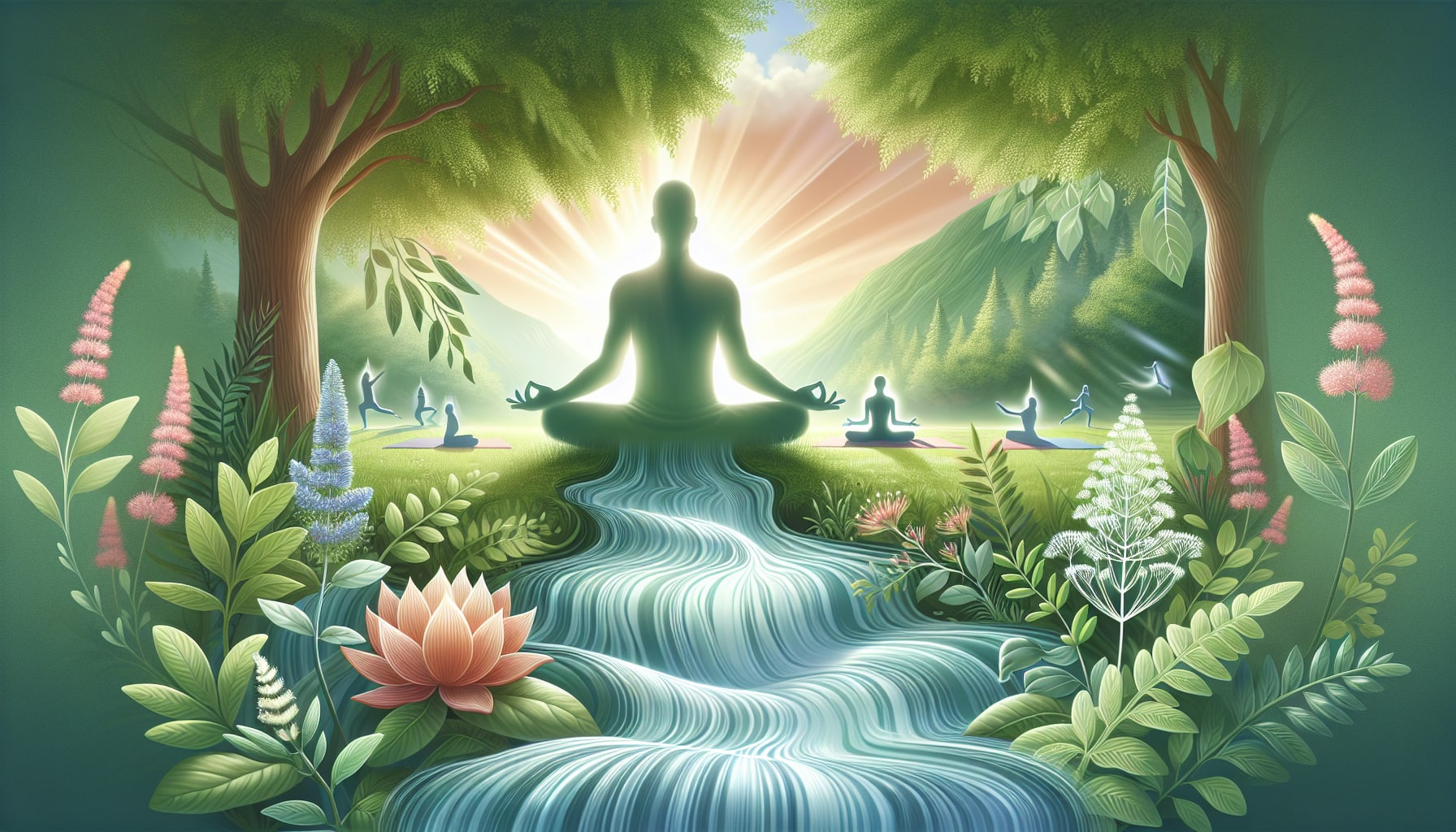 An illustration representing integrative health approaches to sleepmaxxing.