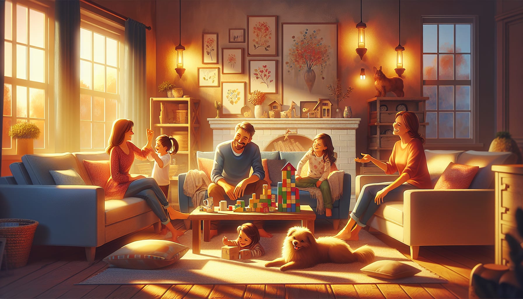 A visual representation of a supportive home environment, focusing on building a safe space.