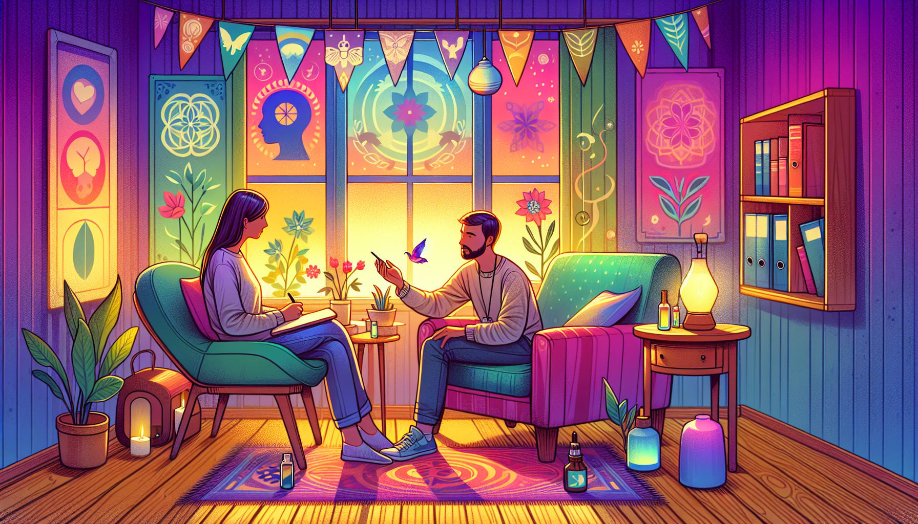 An illustration of effective anxiety treatments and therapy sessions.