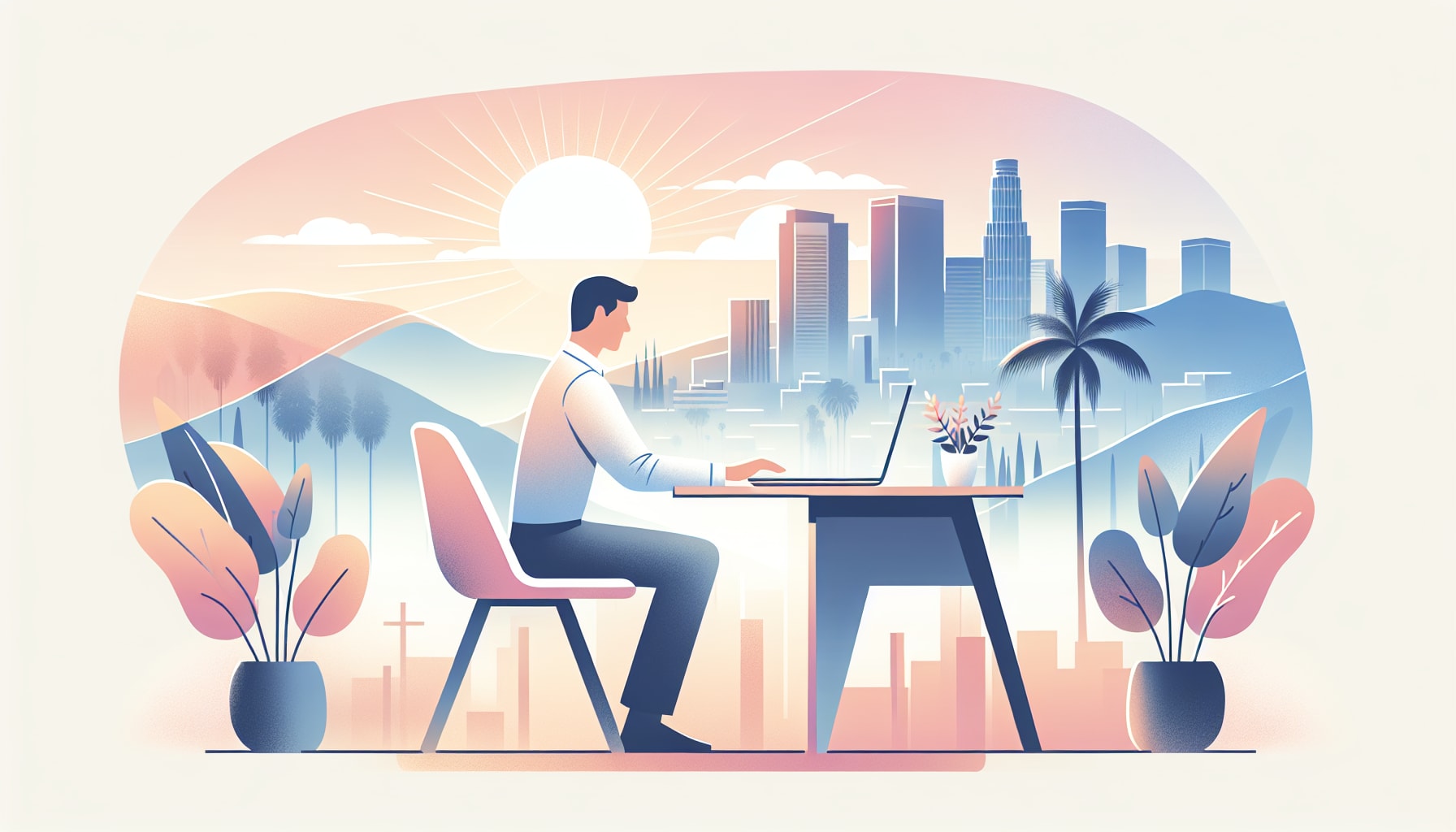 An illustration showcasing online therapy services available in Los Angeles.
