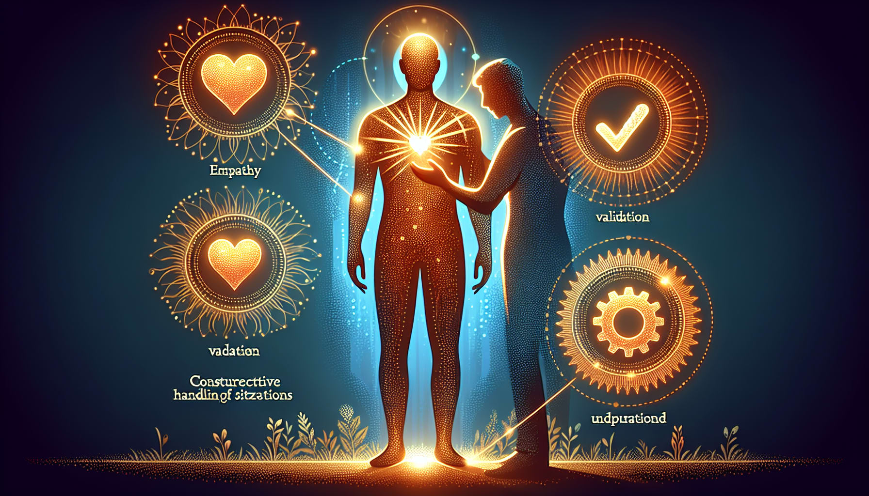 Illustration of the Healthy Adult mode being strengthened through empathy and validation
