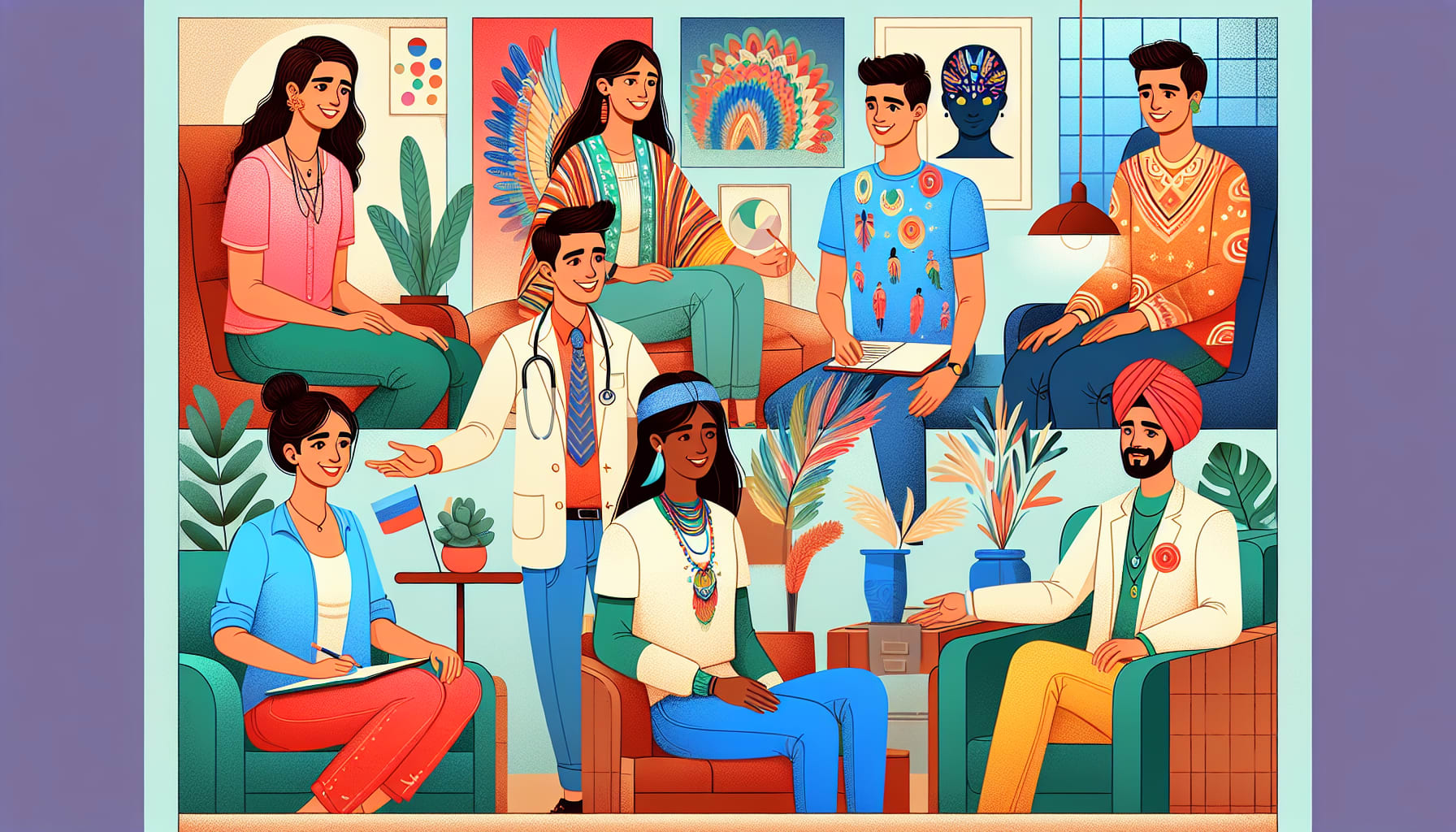 An illustration of different types of EMDR therapists offering support.