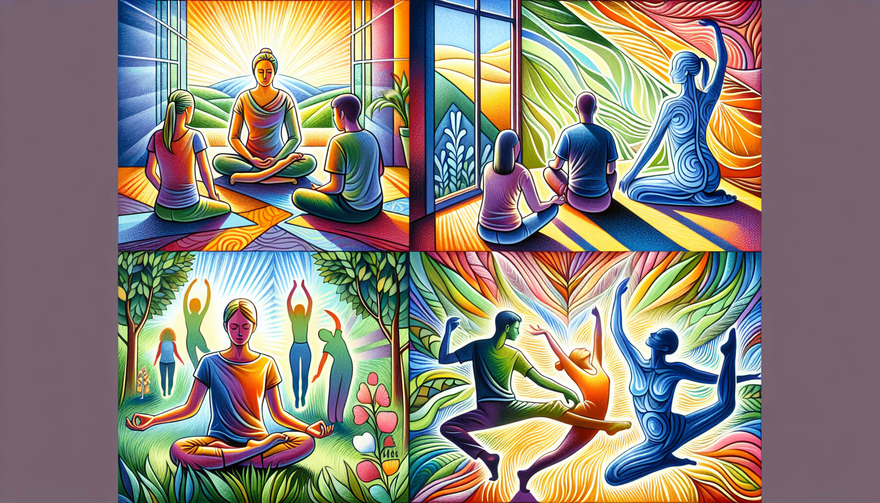 An illustration showing the integration of somatic trauma therapy into daily life.
