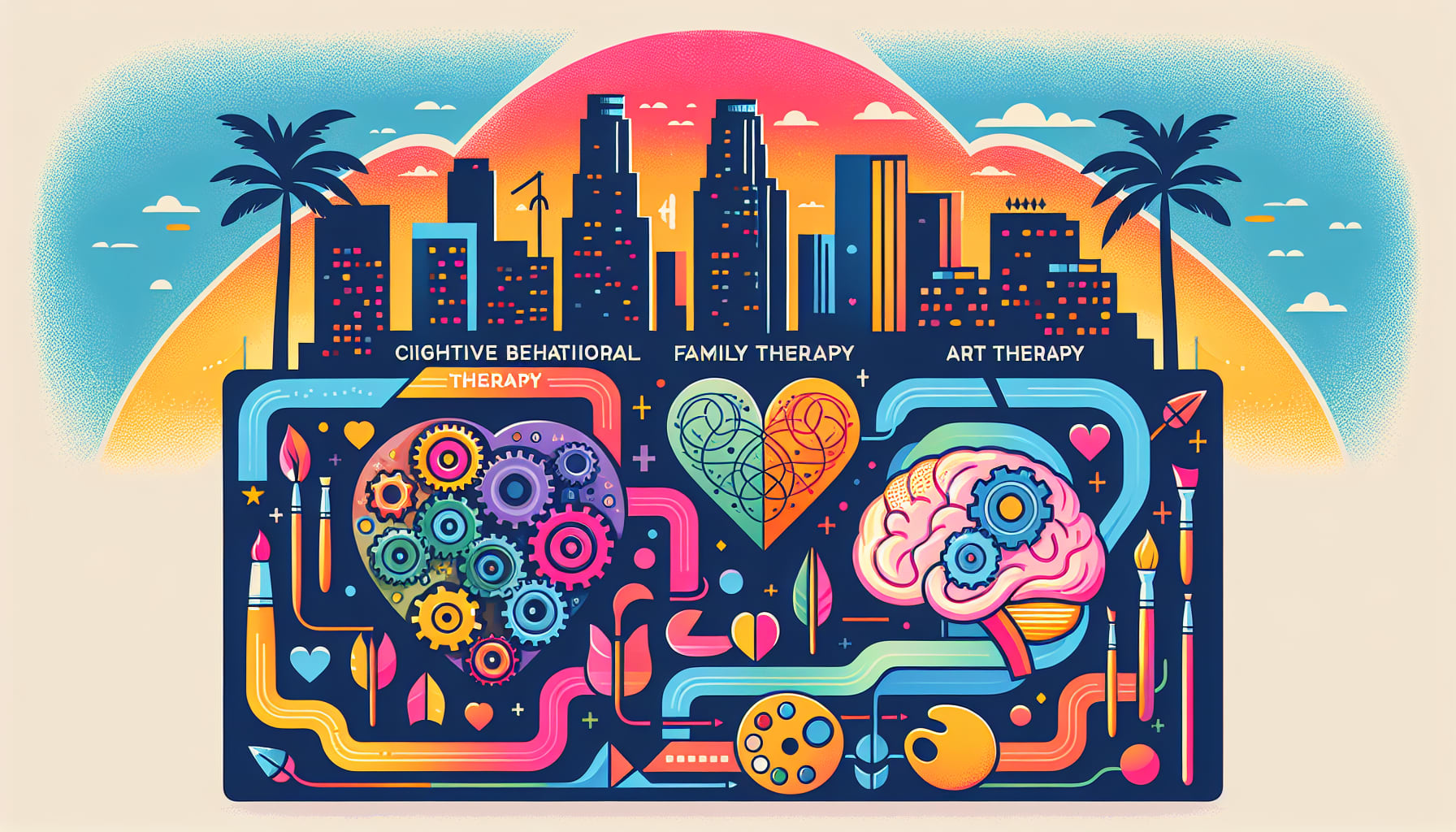 A visual representation of various therapy approaches available in Los Angeles.