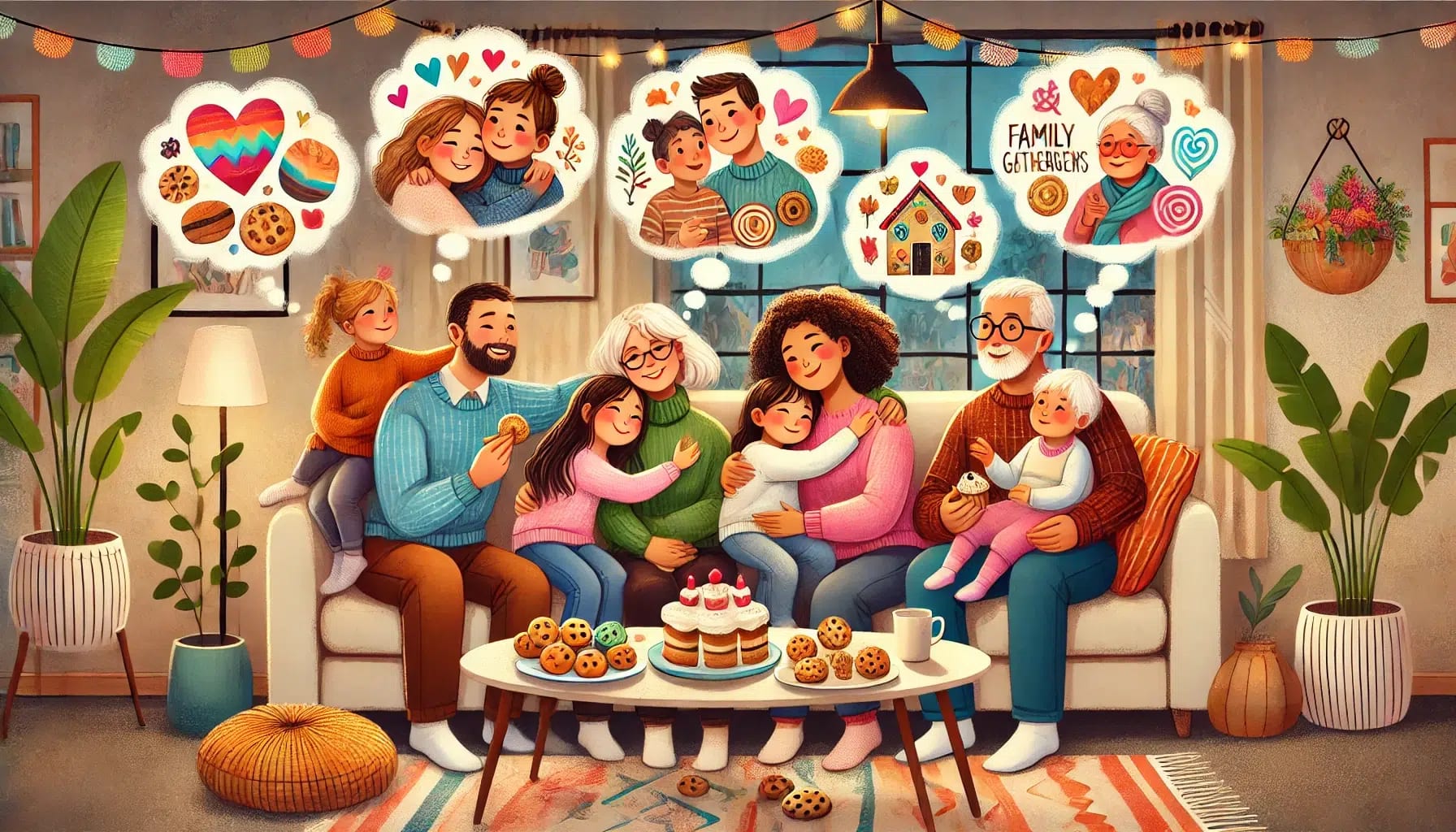 An illustration highlighting the key characteristics of enmeshed families, featuring family members in close interaction.
