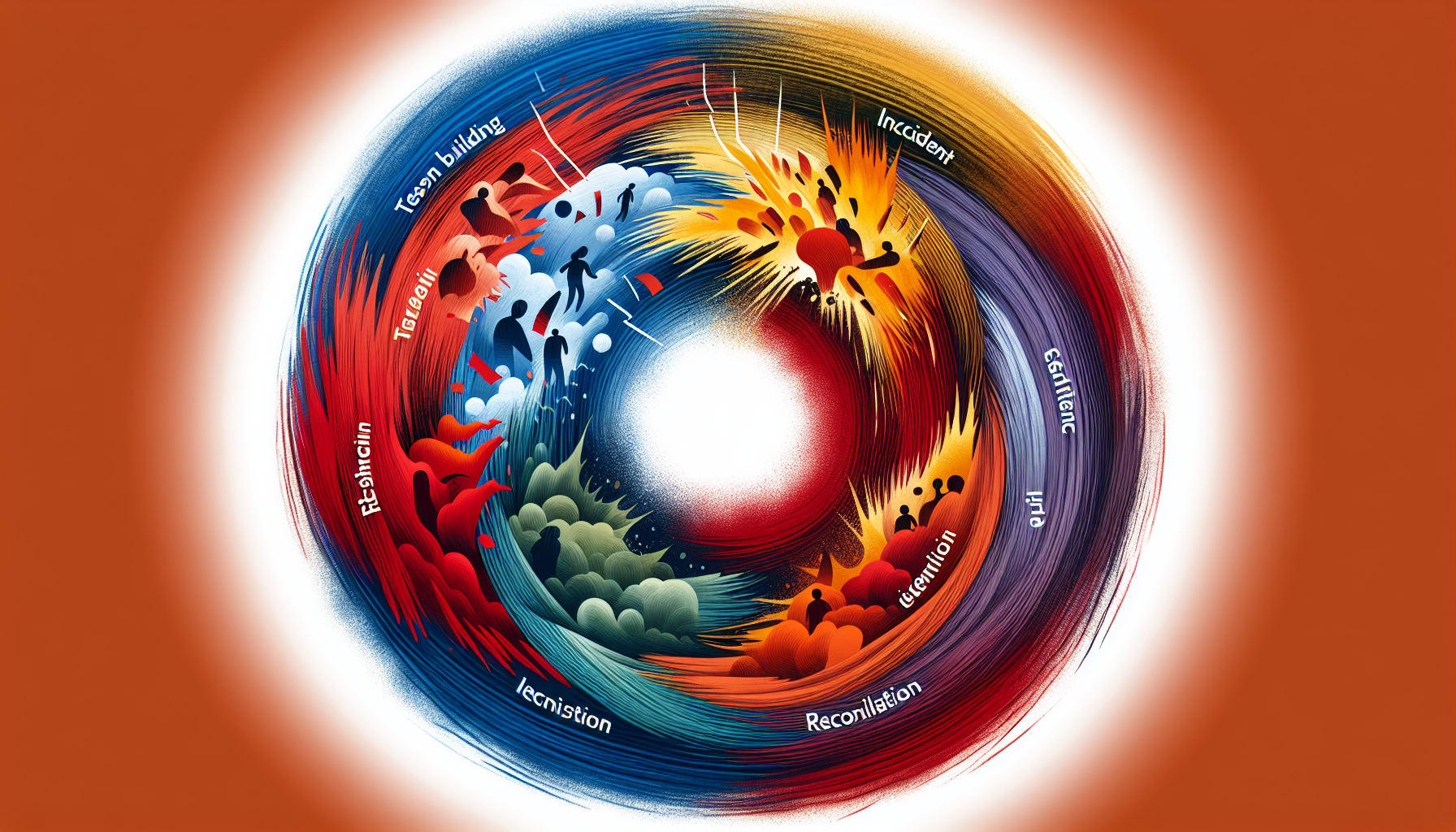 An illustration of the cycle of domestic violence.