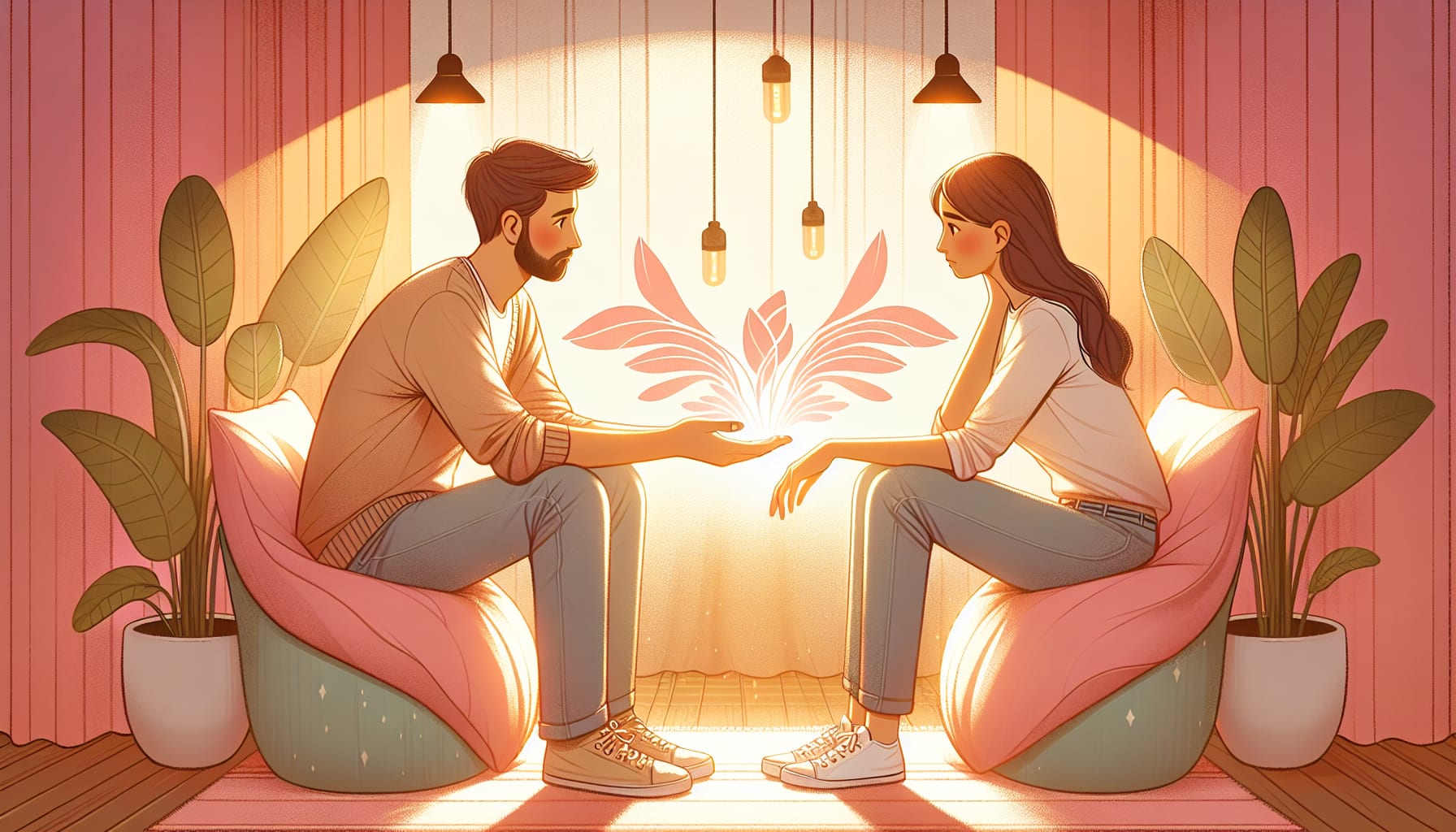 An illustration symbolizing the building of a therapeutic relationship.