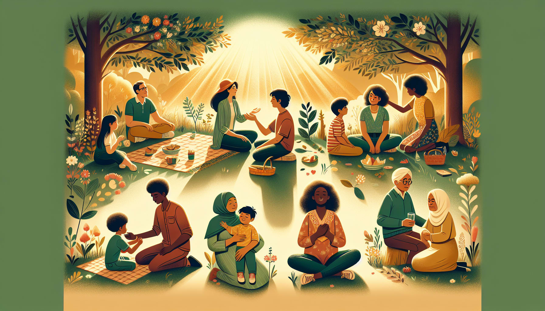 An illustration depicting healthy relationships and interpersonal connections.