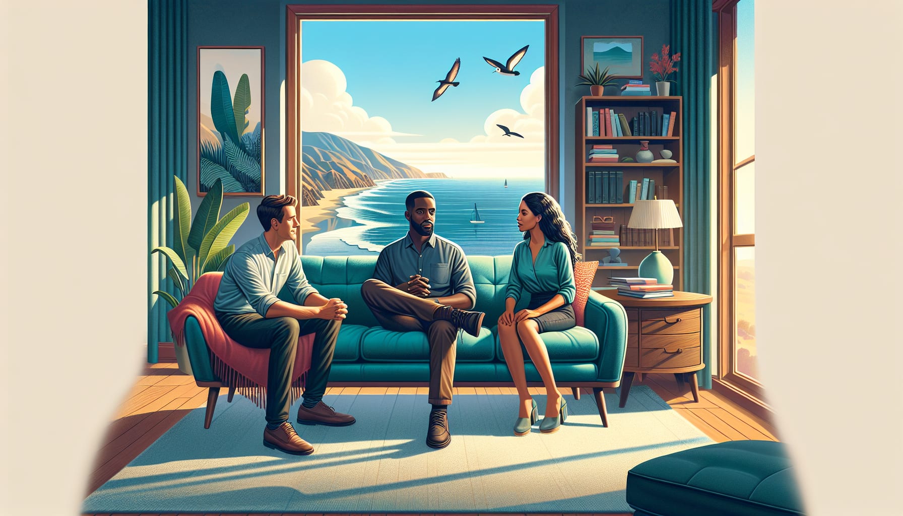 A counselor having a discussion with a couple