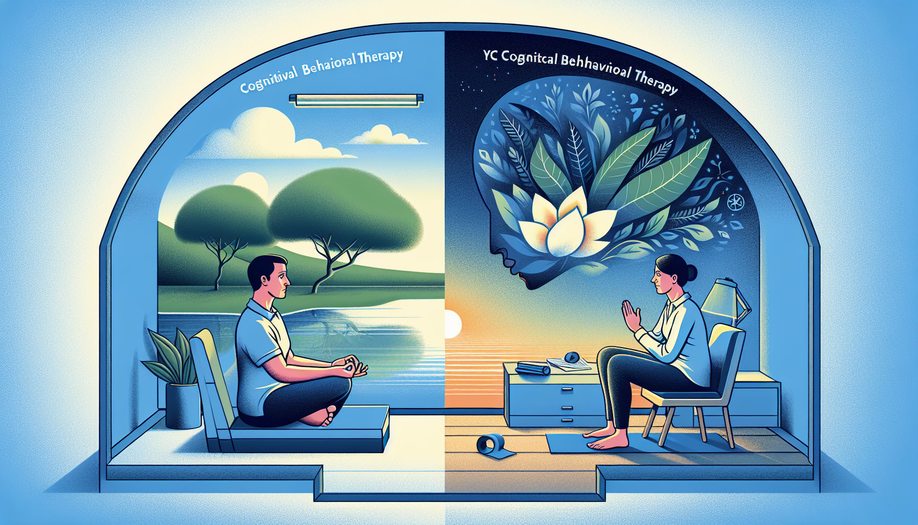 Illustration comparing Y CBT to traditional CBT