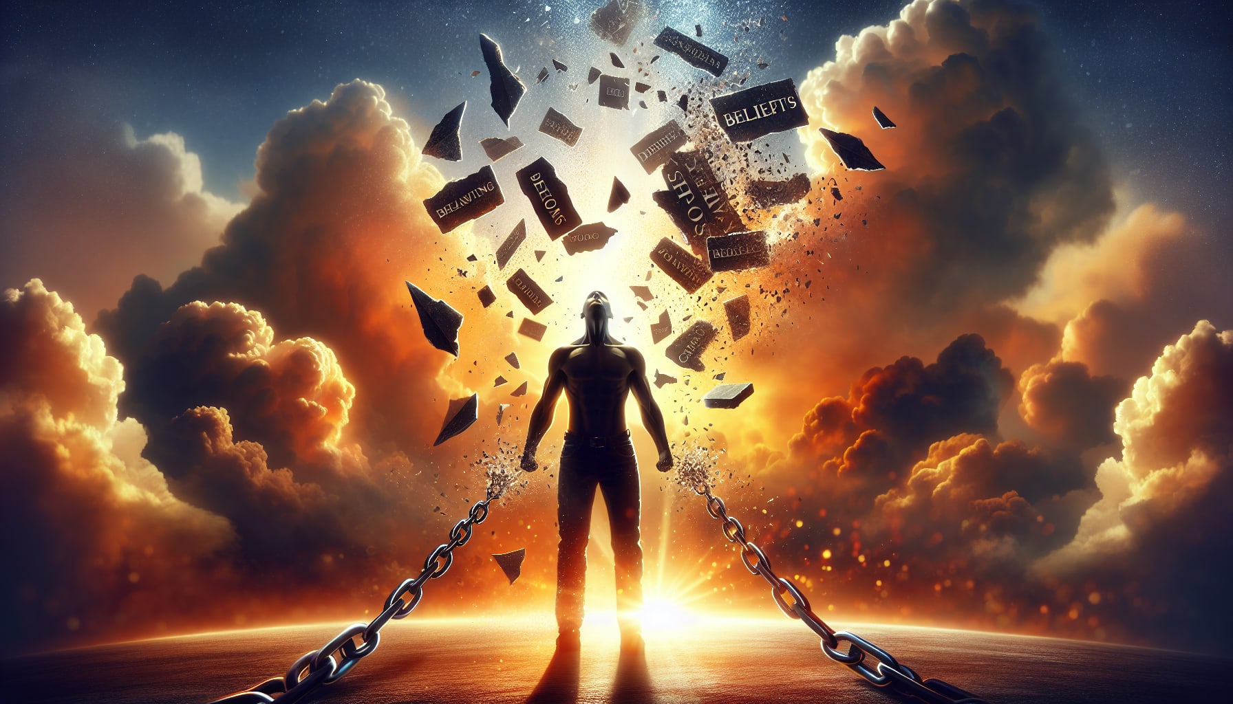 An illustration showcasing the journey of overcoming self-limiting beliefs.