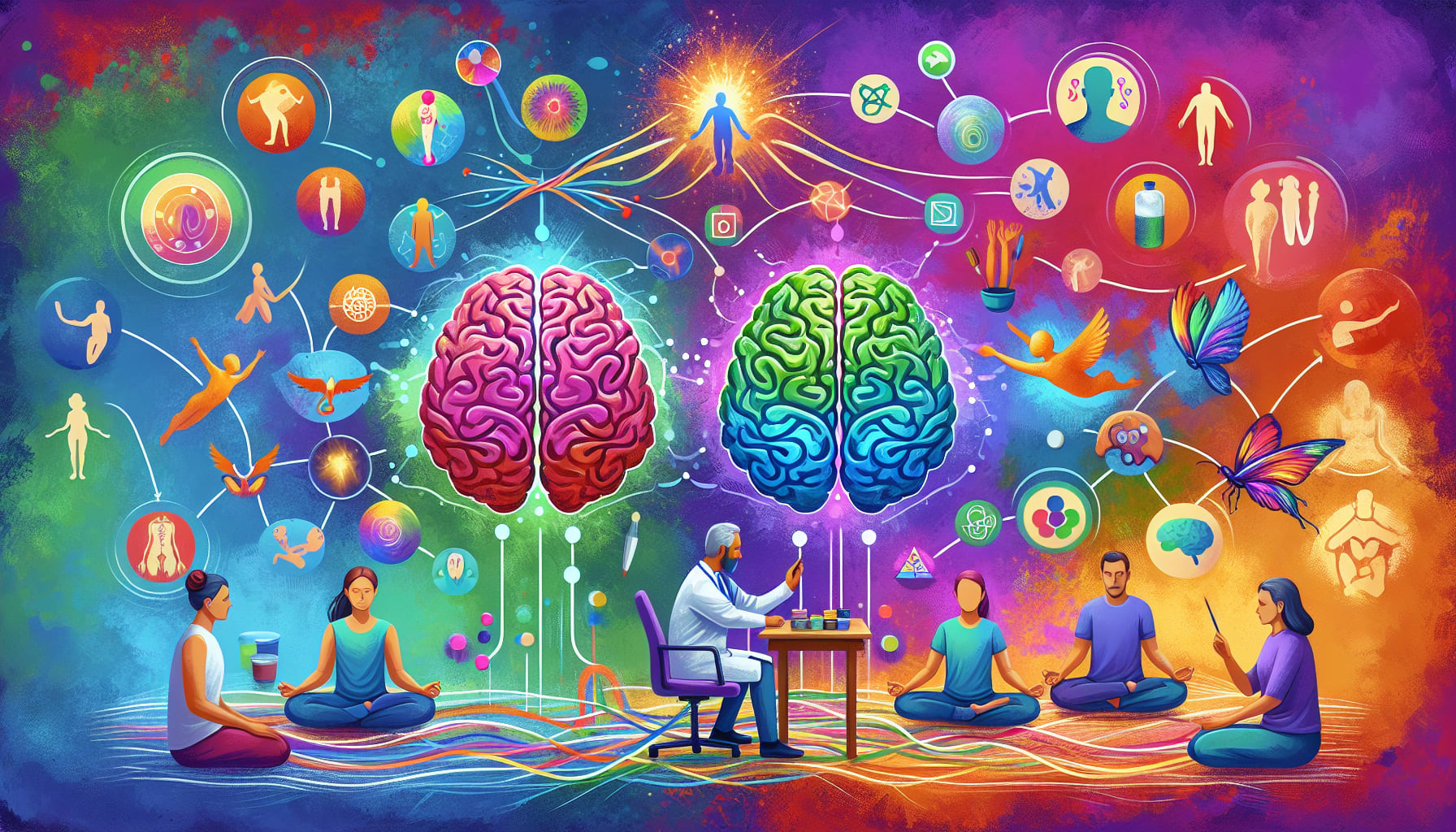 An illustration representing advanced approaches in trauma therapy.
