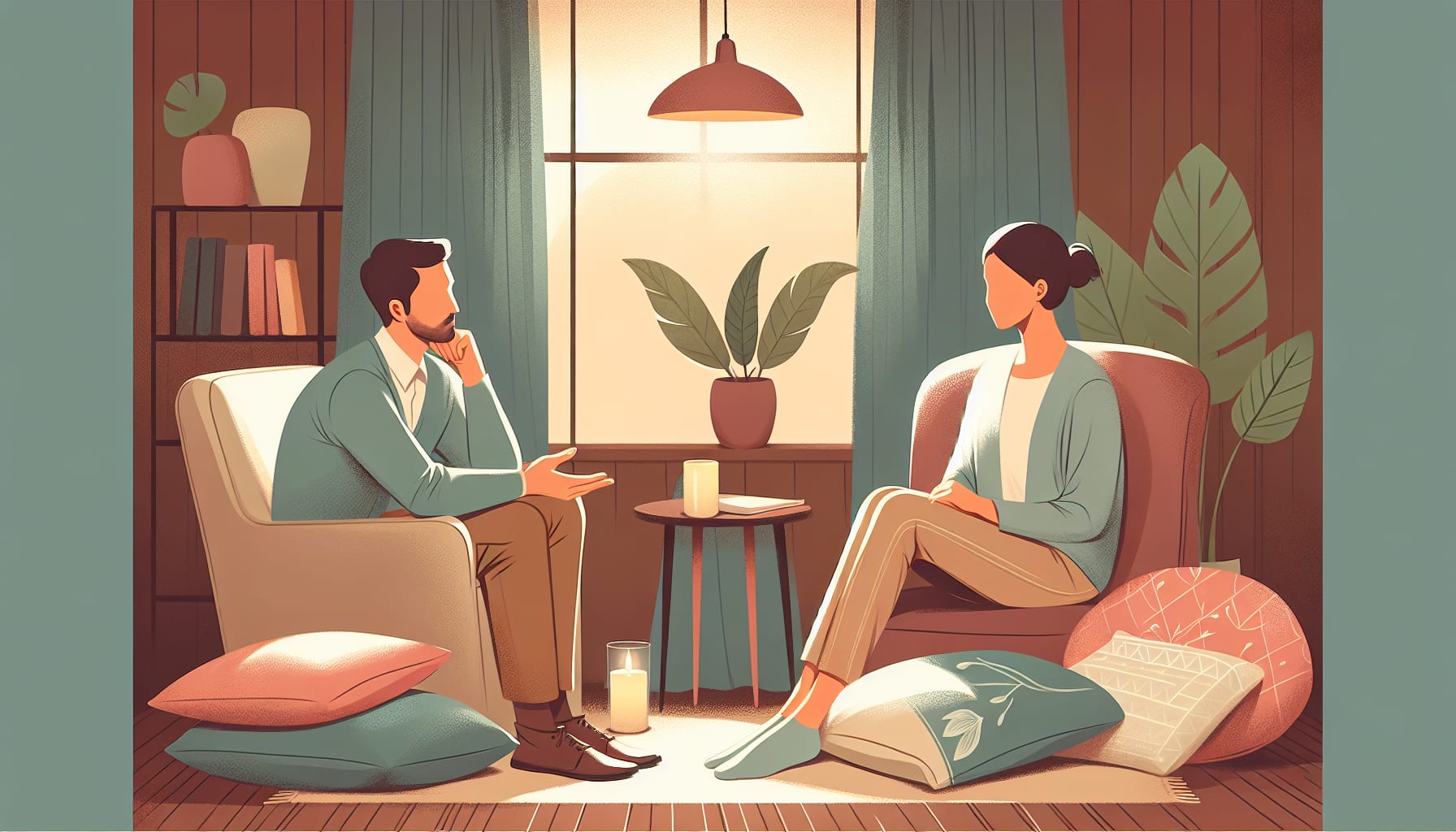 A person being open and honest during a therapy session.