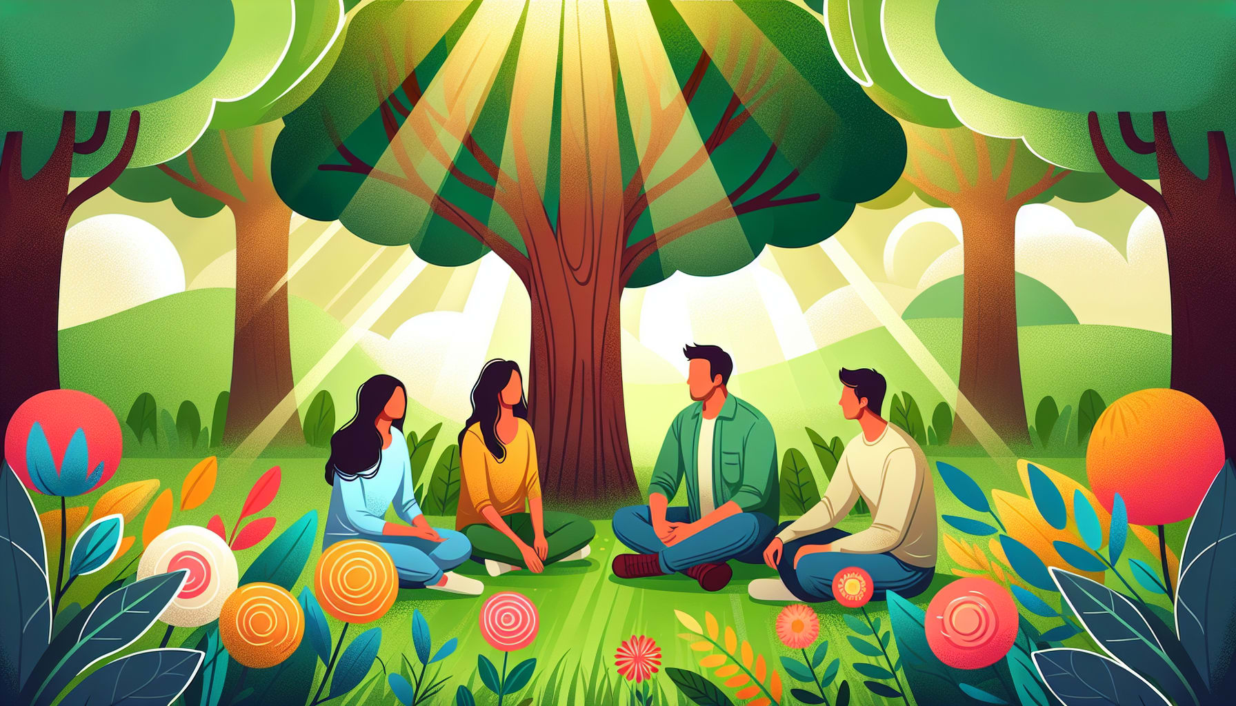 An illustration representing family counseling and support systems.