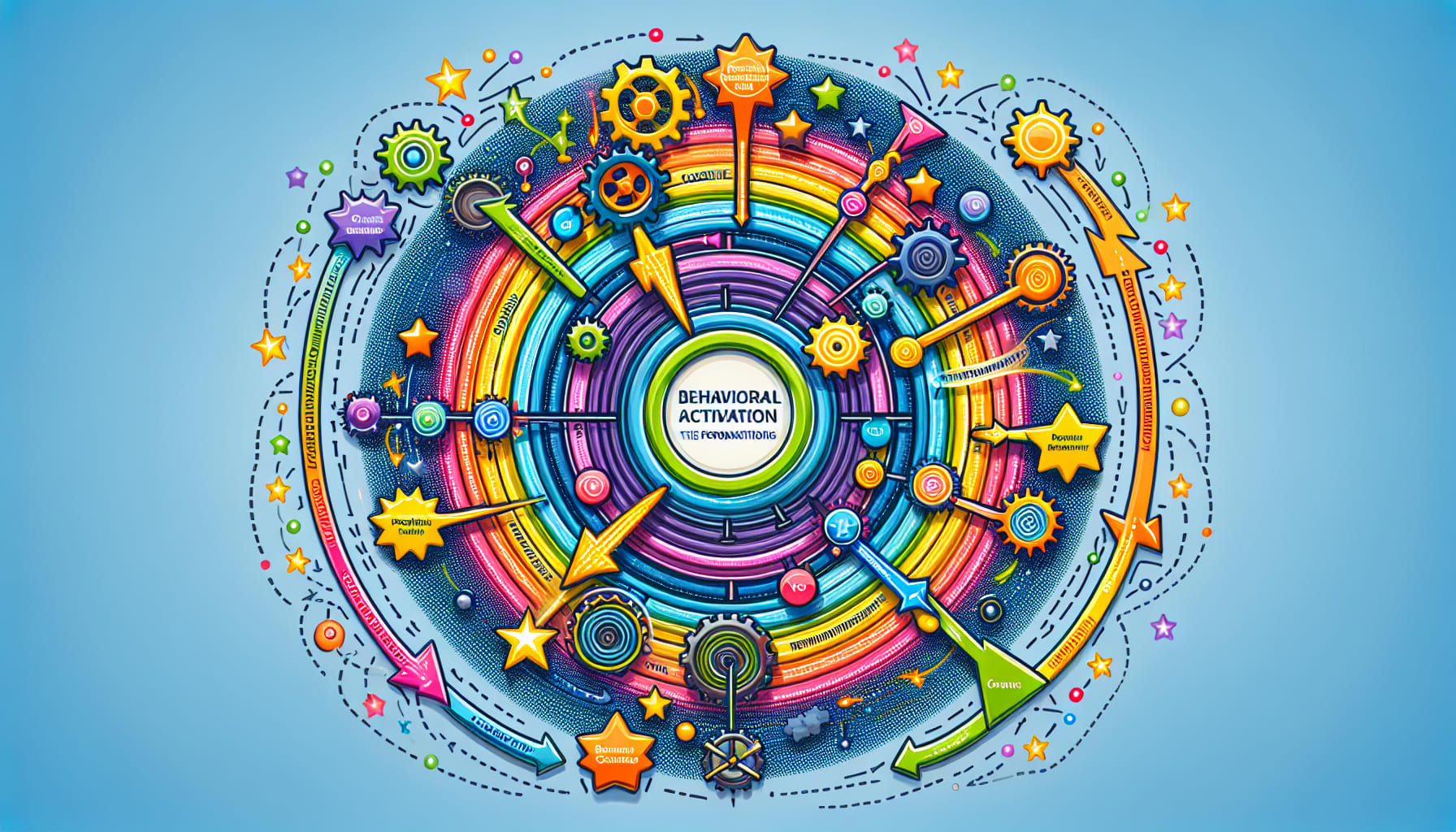 A diagram illustrating the theoretical foundations of behavioral activation.