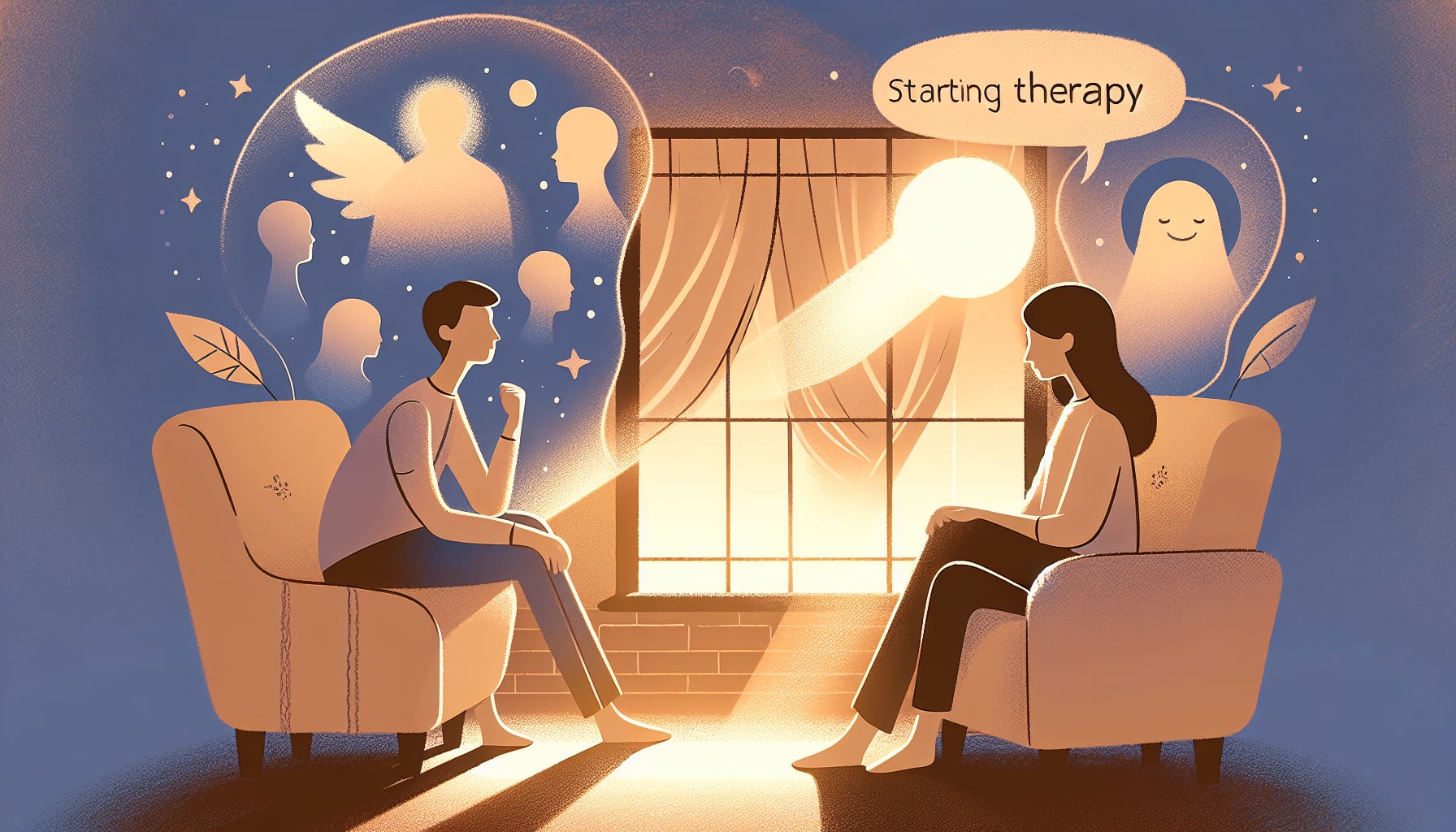 An illustration depicting the right time to start therapy for life transitions, emphasizing readiness and support.