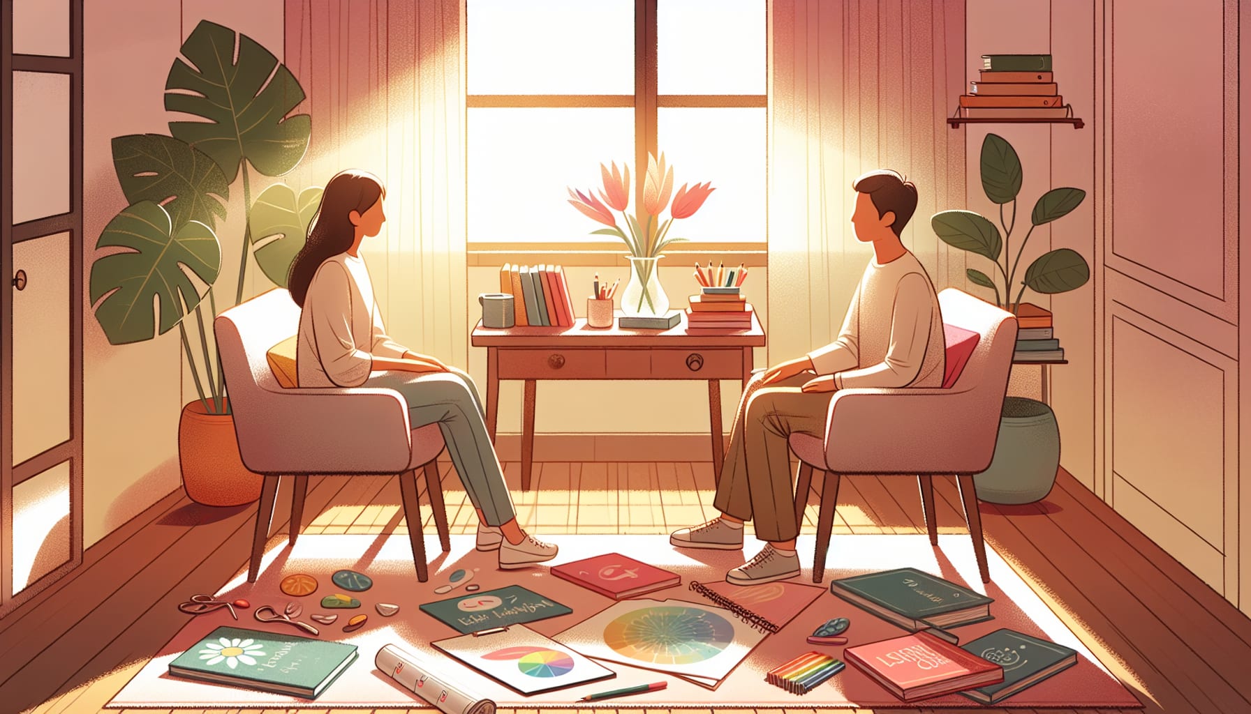An illustration of a therapist tailoring metacognitive therapy to individual patient needs, emphasizing personalized treatment.