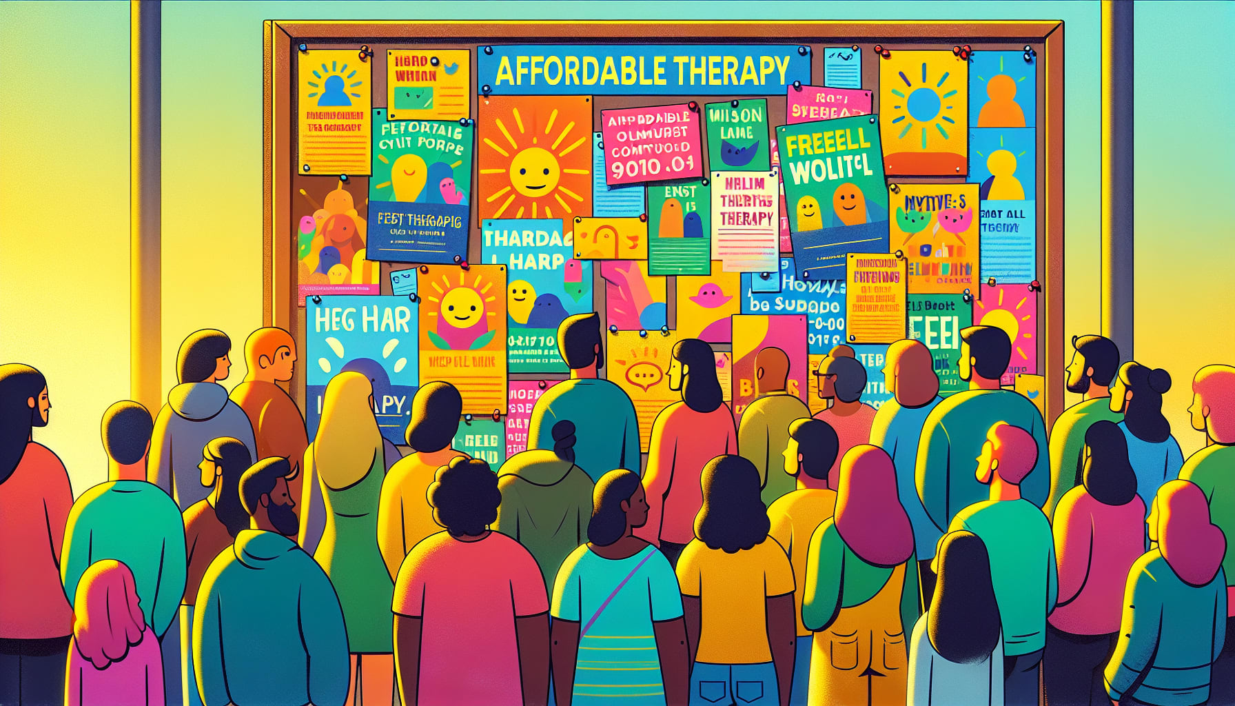 An illustration showcasing affordable therapy options in Los Angeles, including various resources.