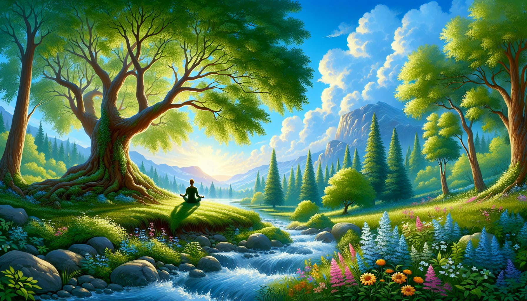 An illustration depicting the concept of mindfulness based cognitive therapy.