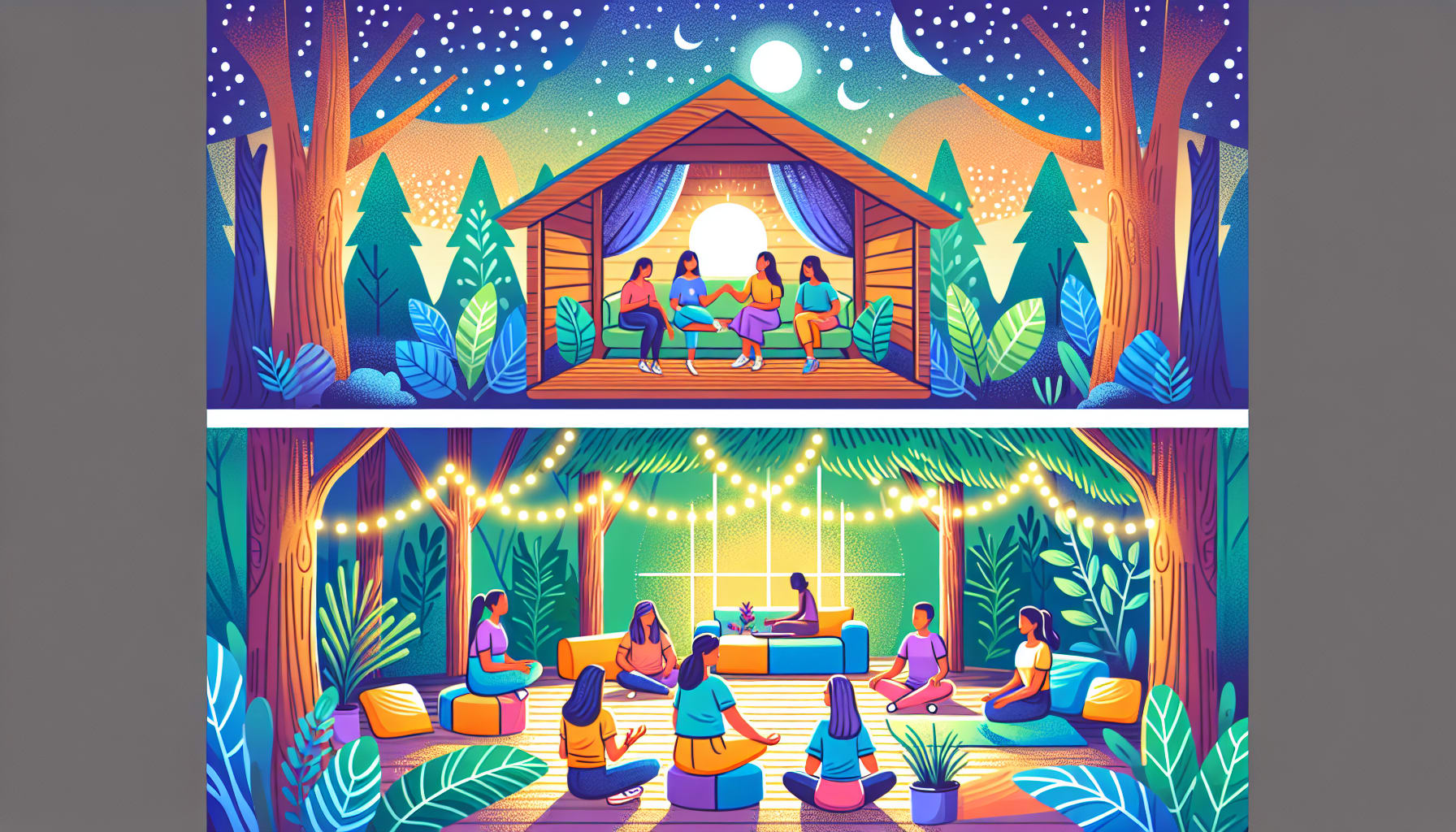 Key features of effective mental health retreats illustrated.
