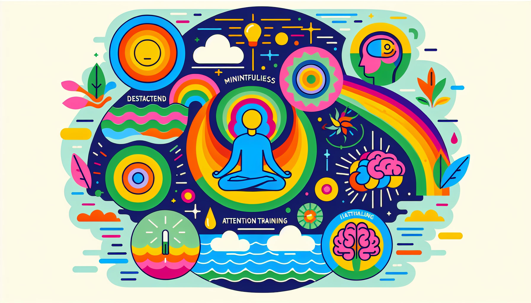A visual representation of the key components of metacognitive therapy, including various therapeutic techniques.